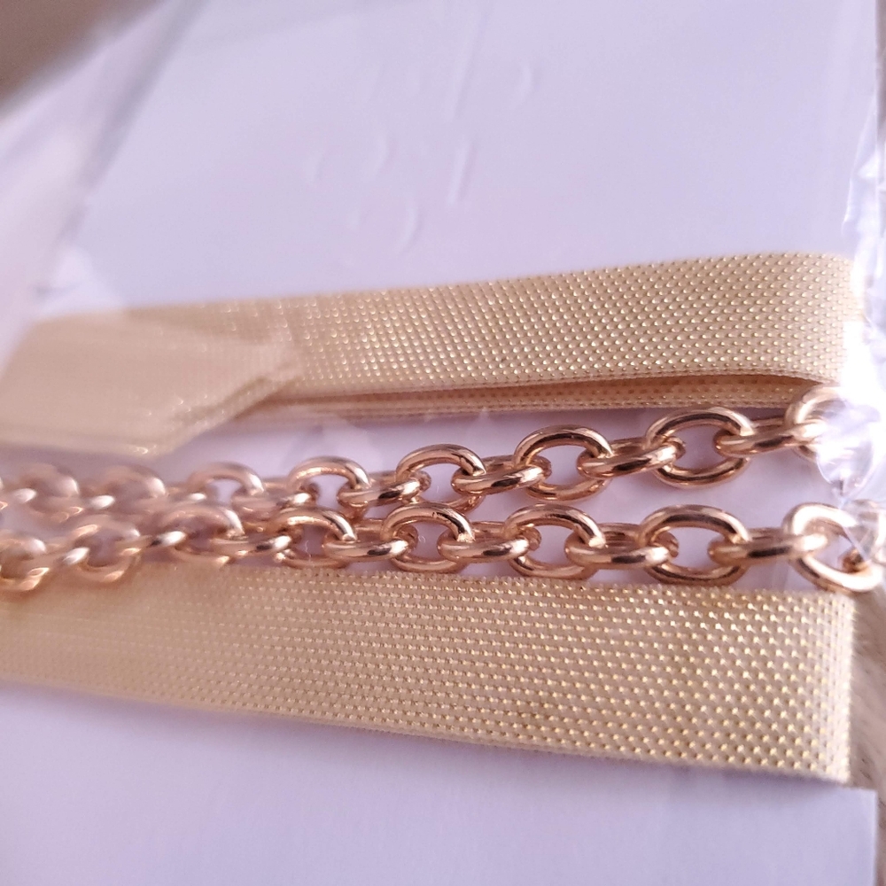 NWT Dior Choker Necklace Gold Logo Charm Ribbon Limited Dior Jadore - Picture 3 of 5